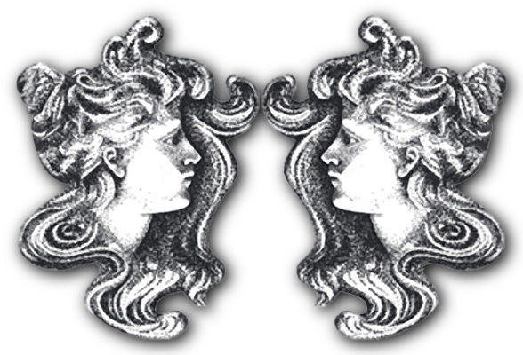 Art Nouveau Silver Twin Pins